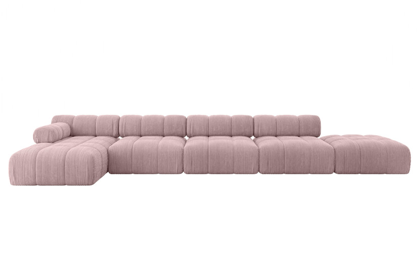 Narożnik lewostronny modułowy LIZUR-L3 475x160x70 cm Różowy 682309