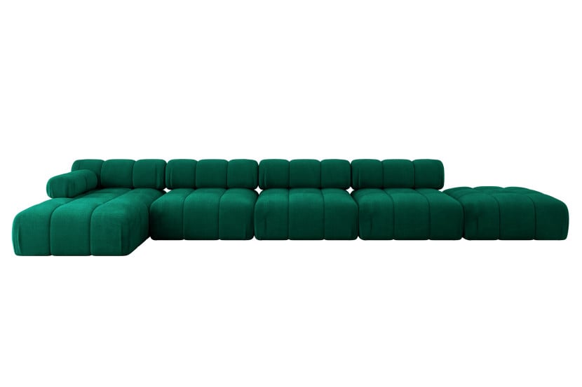 Narożnik lewostronny modułowy LIZUR-L3 475x160x70 cm Zielony 682211