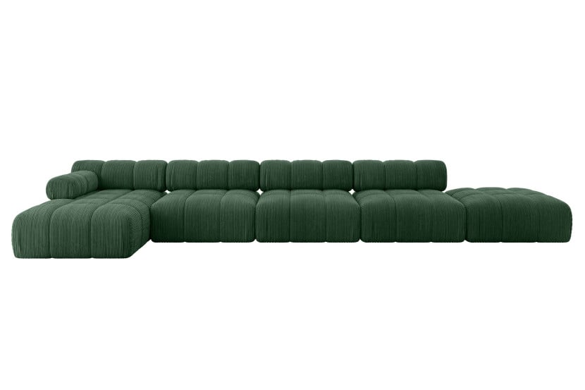 Narożnik lewostronny modułowy LIZUR-L3 475x160x70 cm Zielony 682200