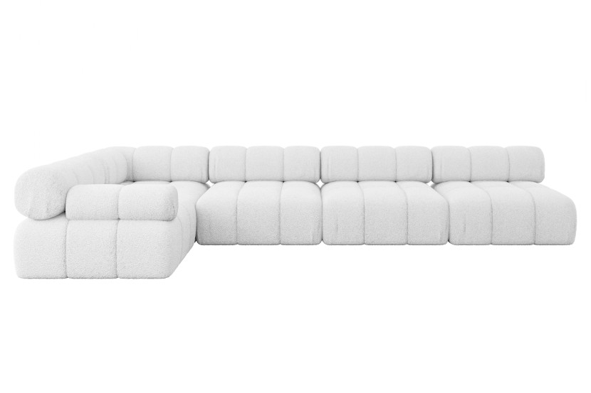 Narożnik lewostronny modułowy MENDE-L3 380x190x70 cm Biały 684348