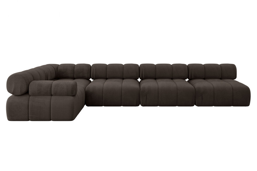 Narożnik lewostronny modułowy MENDE-L3 380x190x70 cm Brązowy 684262