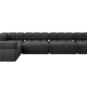 Narożnik lewostronny modułowy MENDE-L3 380x190x70 cm Czarny 684405 Narożnik lewostronny modułowy MENDE-L3 380x190x70 cm Czarny 684405