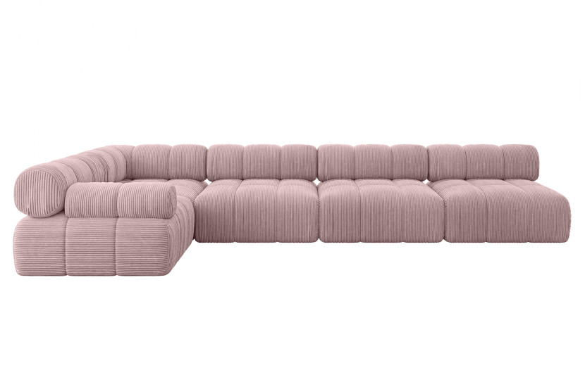 Narożnik lewostronny modułowy MENDE-L3 380x190x70 cm Różowy 684272