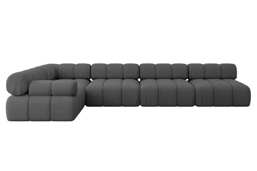 Narożnik lewostronny modułowy MENDE-L3 380x190x70 cm Szary 684372
