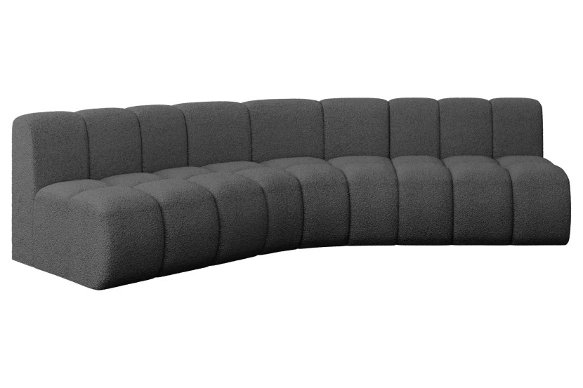 Narożnik lewostronny modułowy Montra-L1 - 290x174x70 cm Szary 758214