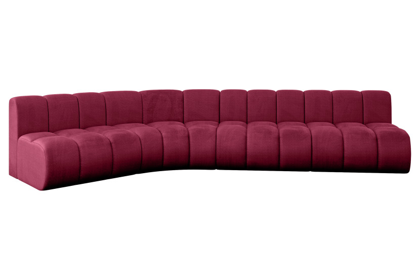 Narożnik lewostronny modułowy Montra-L2 - 381x174x70 cm Bordowy 758921