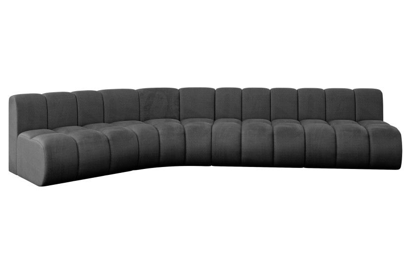 Narożnik lewostronny modułowy Montra-L2 - 381x174x70 cm Czarny 758148