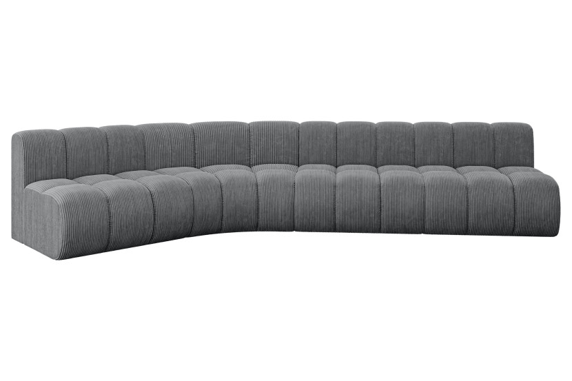 Narożnik lewostronny modułowy Montra-L2 - 381x174x70 cm Grafitowy 758672