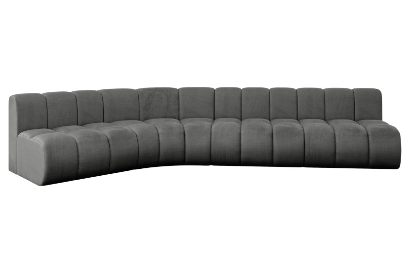 Narożnik lewostronny modułowy Montra-L2 - 381x174x70 cm Grafitowy 758562