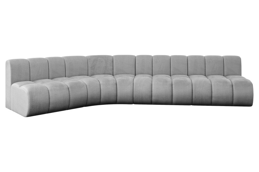 Narożnik lewostronny modułowy Montra-L2 - 381x174x70 cm Jasny szary 758208