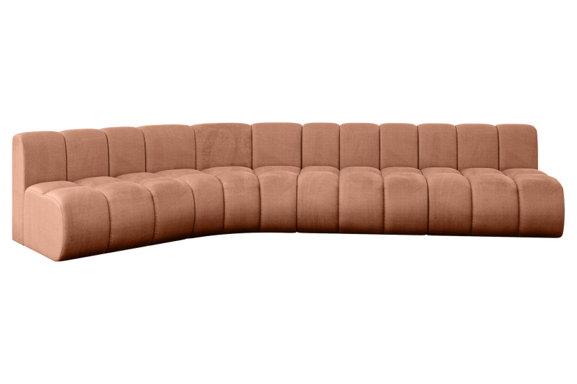 Narożnik lewostronny modułowy Montra-L2 - 381x174x70 cm Morelowy 758420