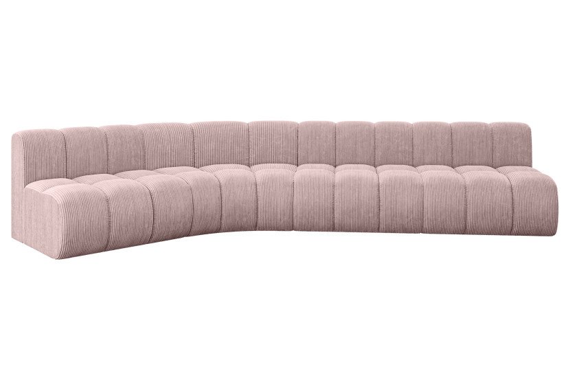 Narożnik lewostronny modułowy Montra-L2 - 381x174x70 cm Różowy 758896