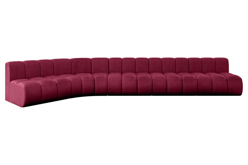 Narożnik lewostronny modułowy Montra-L3 - 472x174x70 cm Bordowy 758790