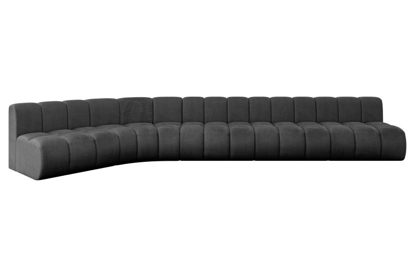 Narożnik lewostronny modułowy Montra-L3 - 472x174x70 cm Czarny 758254