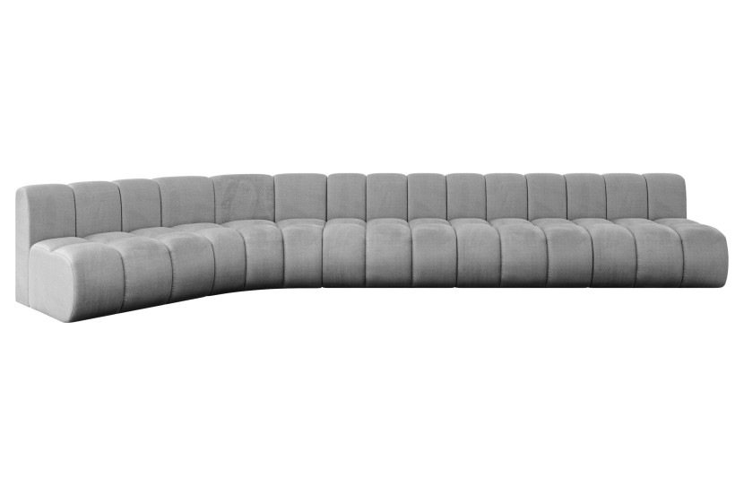 Narożnik lewostronny modułowy Montra-L3 - 472x174x70 cm Jasny szary 758774
