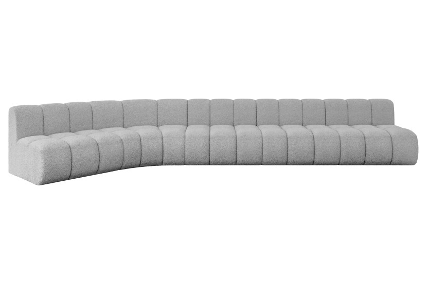 Narożnik lewostronny modułowy Montra-L3 - 472x174x70 cm Jasny szary 758584