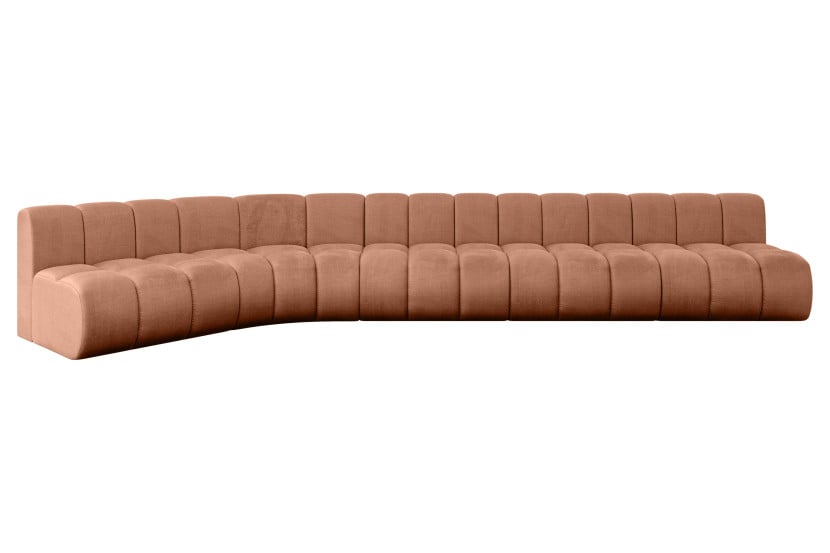 Narożnik lewostronny modułowy Montra-L3 - 472x174x70 cm Morelowy 758364