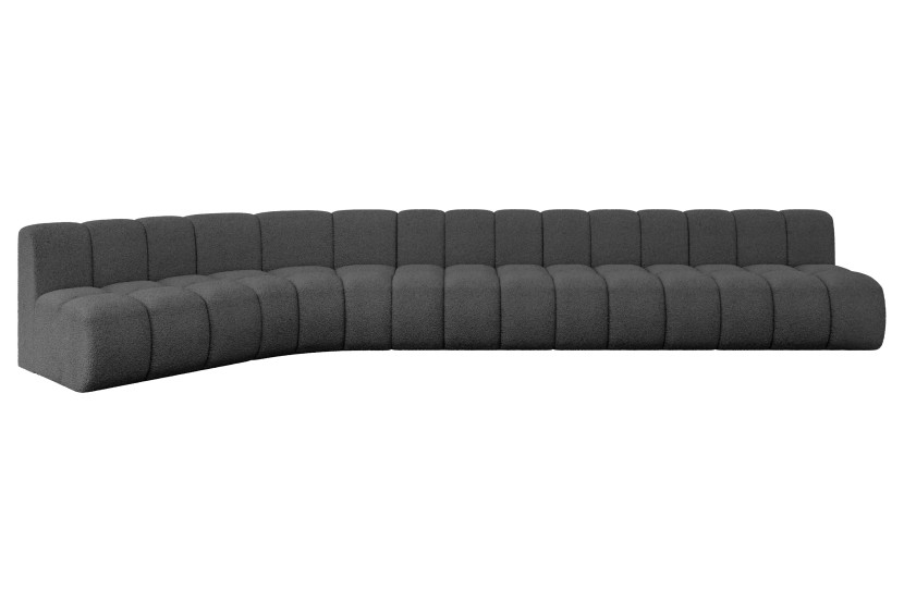 Narożnik lewostronny modułowy Montra-L3 - 472x174x70 cm Szary 758130
