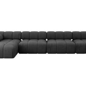 Narożnik lewostronny modułowy RAZON-L3 380x160x70 cm Czarny 682316