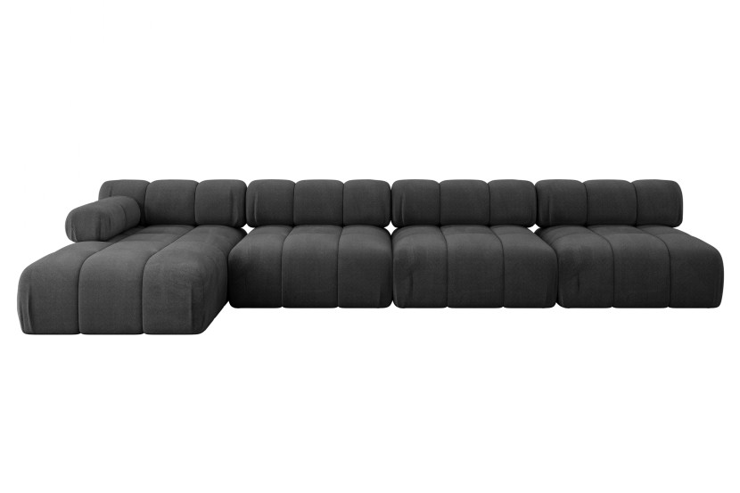 Narożnik lewostronny modułowy RAZON-L3 380x160x70 cm Czarny 682316