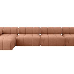 Narożnik lewostronny modułowy RAZON-L3 380x160x70 cm Morelowy 682189