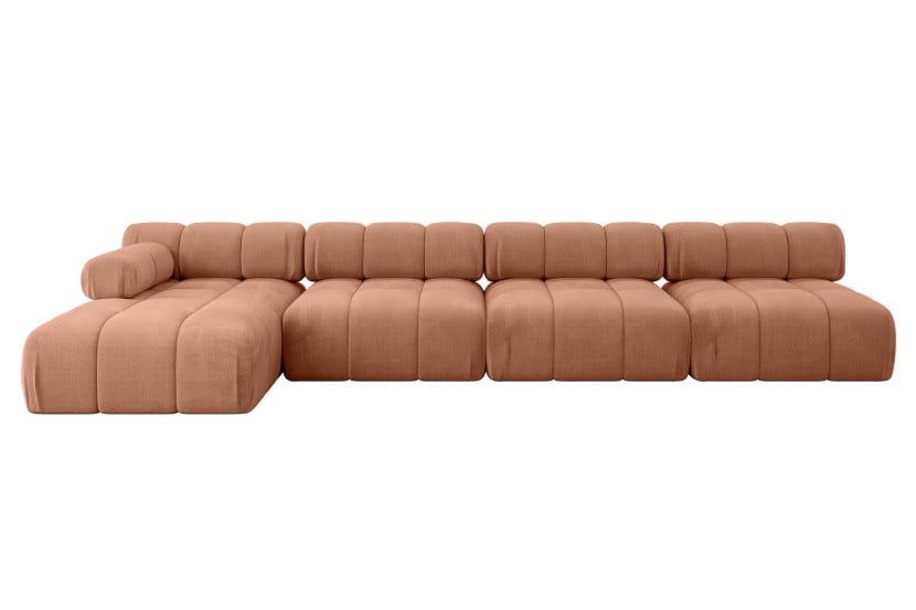 Narożnik lewostronny modułowy RAZON-L3 380x160x70 cm Morelowy 682189