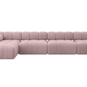 Narożnik lewostronny modułowy RAZON-L3 380x160x70 cm Różowy 682196