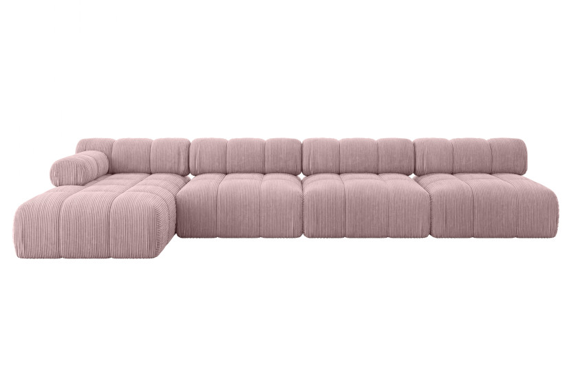 Narożnik lewostronny modułowy RAZON-L3 380x160x70 cm Różowy 682196