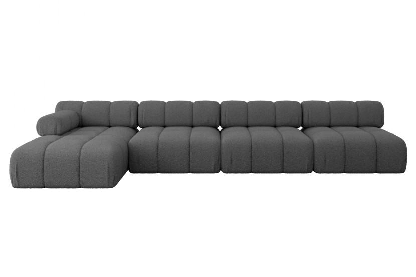 Narożnik lewostronny modułowy RAZON-L3 380x160x70 cm Szary 682312