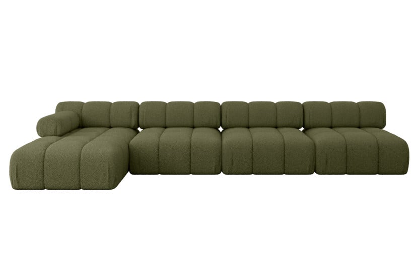 Narożnik lewostronny modułowy RAZON-L3 380x160x70 cm Zielony 682204