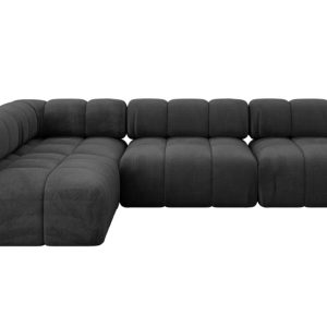 Narożnik lewostronny modułowy SAMARO-L2 285x190x70 cm czarny 703497 Narożnik lewostronny modułowy SAMARO-L2 285x190x70 cm czarny 703497
