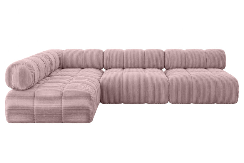 Narożnik lewostronny modułowy SAMARO-L2 285x190x70 cm różowy 703481
