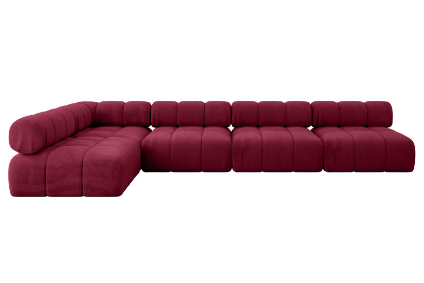 Narożnik lewostronny modułowy SAMARO-L3 380x190x70 cm bordowy 703413