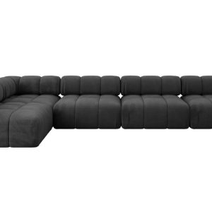 Narożnik lewostronny modułowy SAMARO-L3 380x190x70 cm czarny 703438