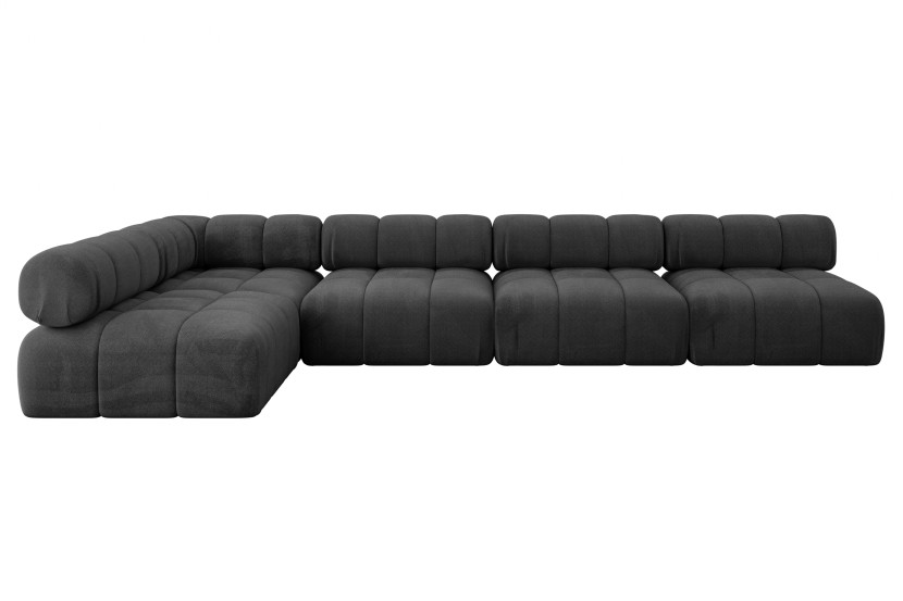 Narożnik lewostronny modułowy SAMARO-L3 380x190x70 cm czarny 703438