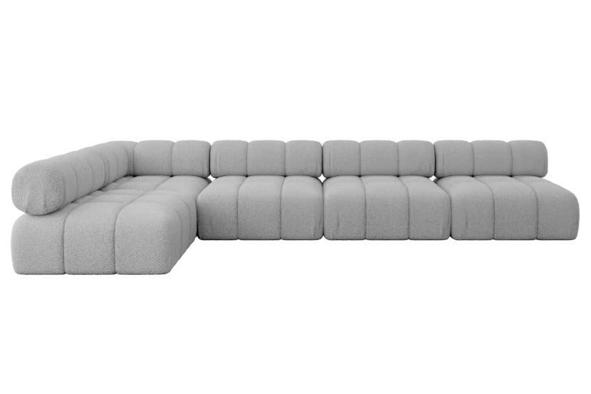 Narożnik lewostronny modułowy SAMARO-L3 380x190x70 cm jasny szary 703408