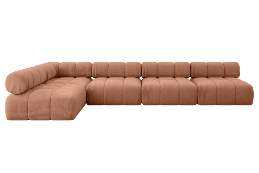 Narożnik lewostronny modułowy SAMARO-L3 380x190x70 cm morelowy 703455