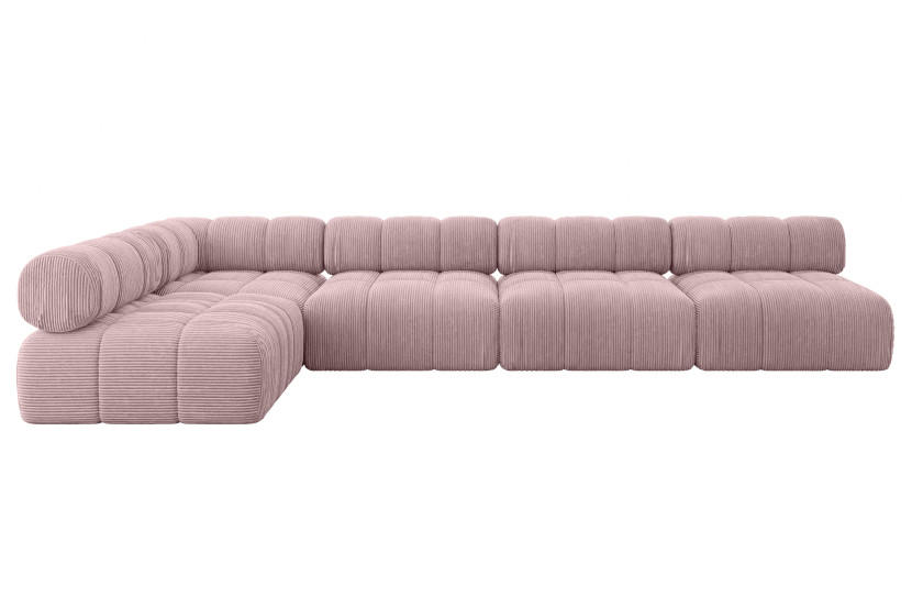 Narożnik lewostronny modułowy SAMARO-L3 380x190x70 cm różowy 703399