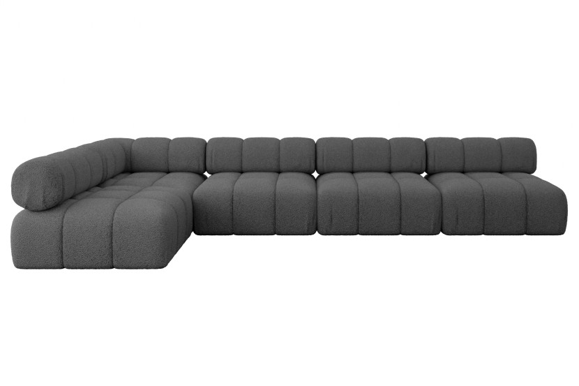 Narożnik lewostronny modułowy SAMARO-L3 380x190x70 cm szary 703396