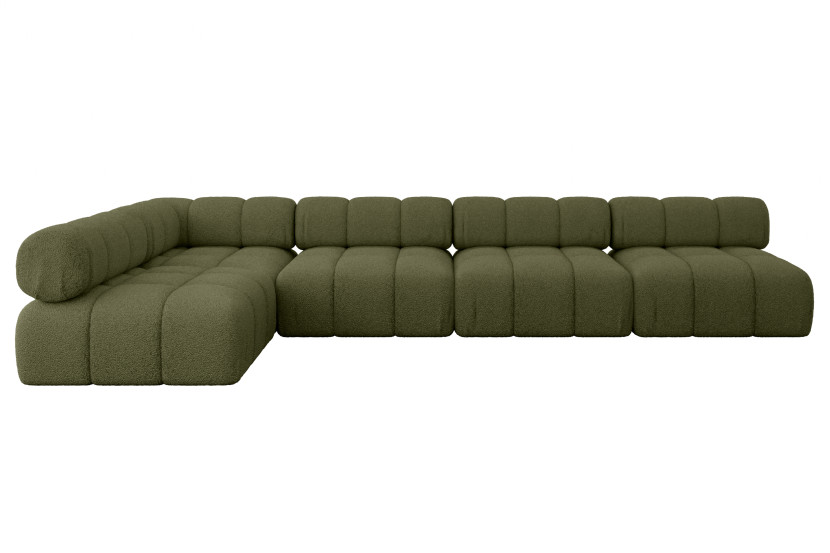 Narożnik lewostronny modułowy SAMARO-L3 380x190x70 cm zielony 703397