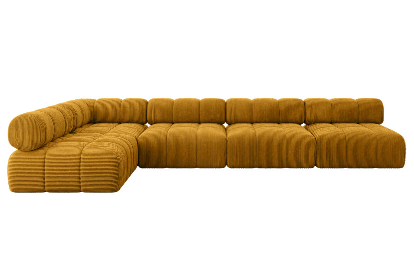 Narożnik lewostronny modułowy SAMARO-L3 380x190x70 cm żółty 703447