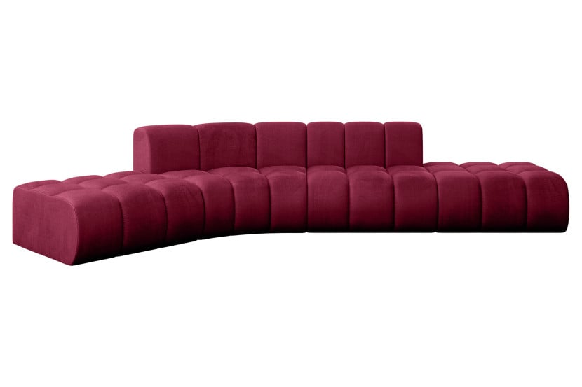 Narożnik lewostronny modułowy Solven-L1 - 380x174x70 cm Bordowy 758796
