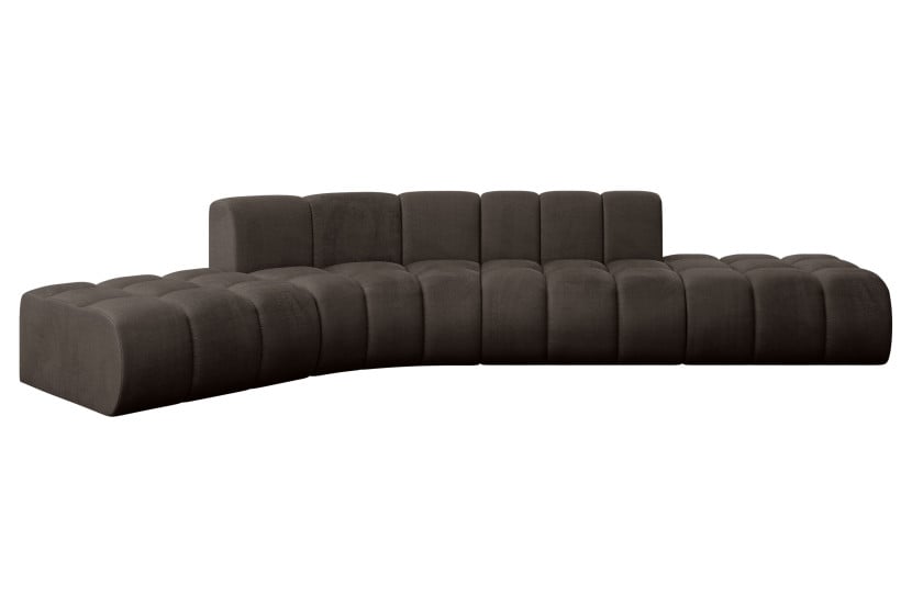 Narożnik lewostronny modułowy Solven-L1 - 380x174x70 cm Brązowy 758239