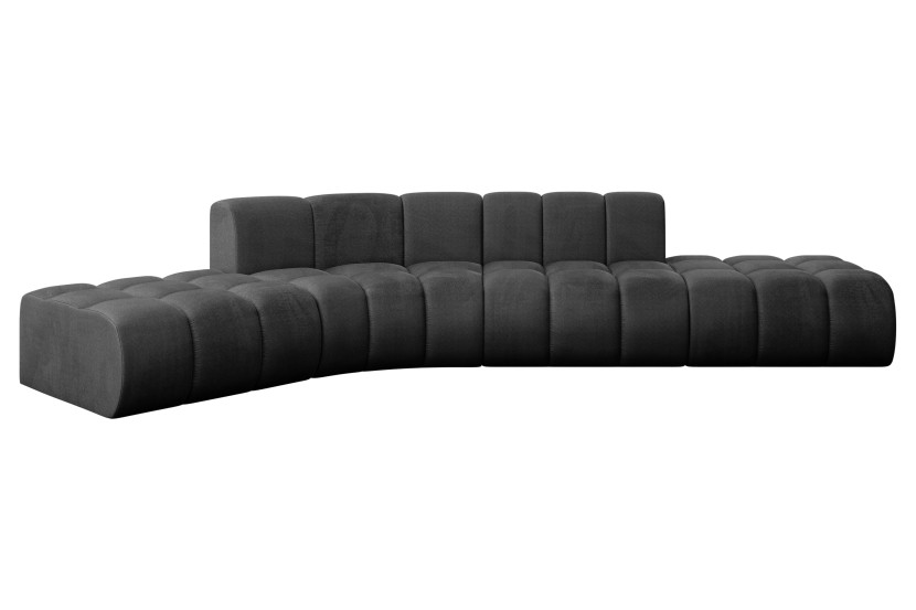 Narożnik lewostronny modułowy Solven-L1 - 380x174x70 cm Czarny 758733