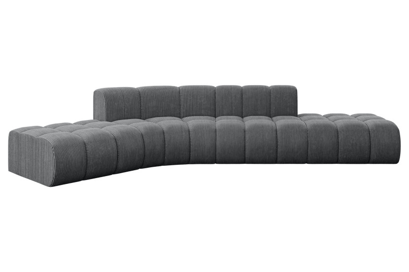 Narożnik lewostronny modułowy Solven-L1 - 380x174x70 cm Grafitowy 758791