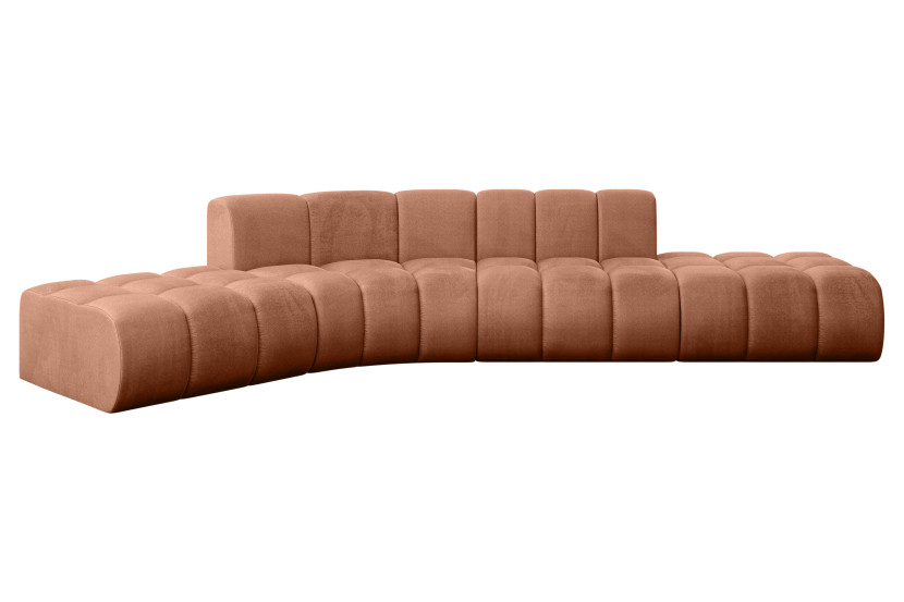 Narożnik lewostronny modułowy Solven-L1 - 380x174x70 cm Morelowy 758230
