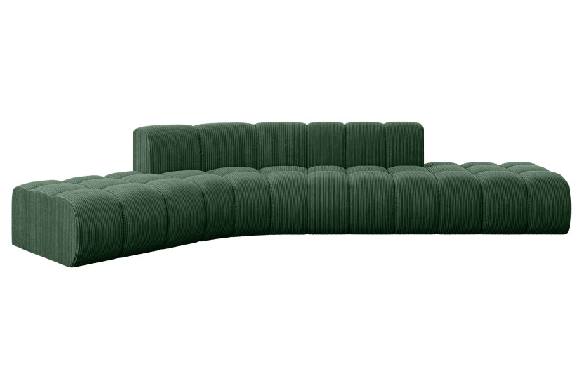 Narożnik lewostronny modułowy Solven-L1 - 380x174x70 cm Zielony 758702