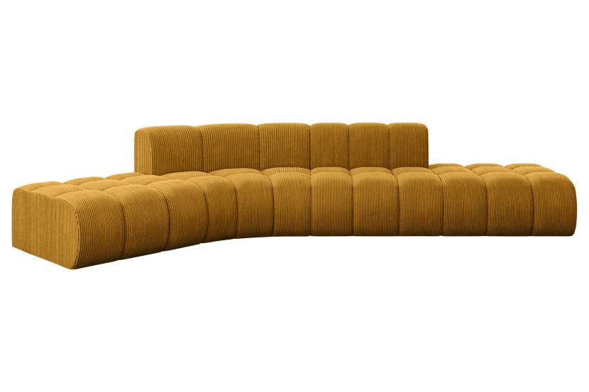 Narożnik lewostronny modułowy Solven-L1 - 380x174x70 cm Żółty 758683