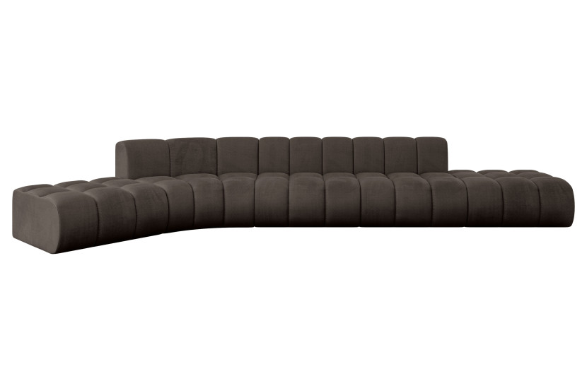 Narożnik lewostronny modułowy Solven-L2 - 471x174x70 cm Brązowy 758466
