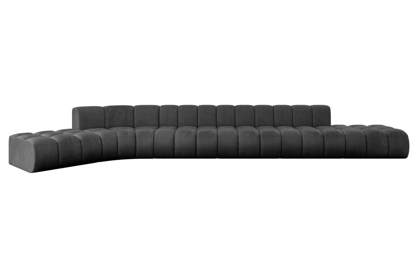 Narożnik lewostronny modułowy Solven-L3 - 562x174x70 cm Czarny 758361